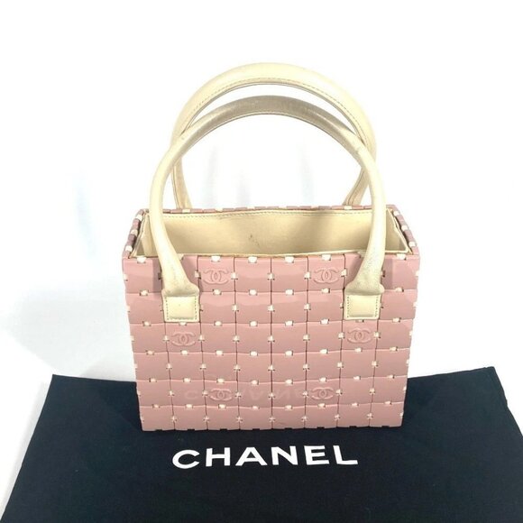 CHANEL Puzzle bag Tote Bag Hand Bag Plastic / Leather pink/White - Picture 1 of 16